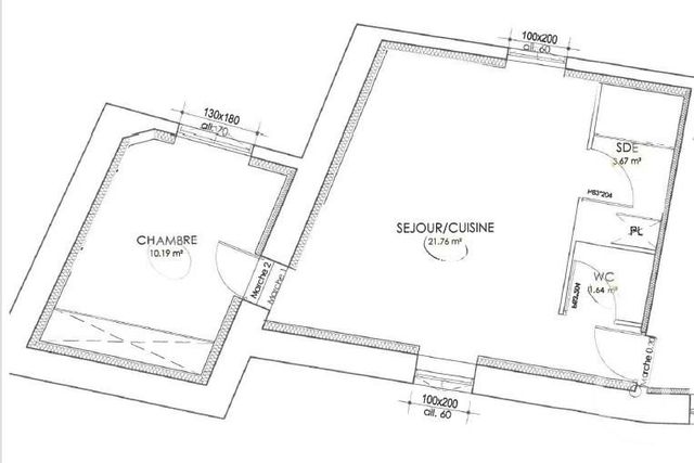 Appartement T2 à louer - 2 pièces - 37.26 m2 - LUCON - 85 - PAYS-DE-LOIRE - Century 21 Solution Immobilière